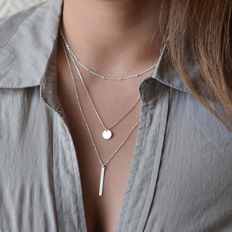 colier de damă coliere chic și moderne cu geometrie stradală / colier cu 3 straturi / îmbrăcăminte zilnică / primăvară / vară / toamnă / iarnă 2025 - $4.49 –P2
