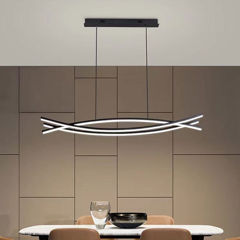 100 cm LED Pendant Light Line Design Metal Artistic Style Modern Chandelier Modern Simple Nordic Minimalist Light Luxury Restaurant Long Bar Table Dining Room 110-120V 220-240V 2025 - $349.99 –P5