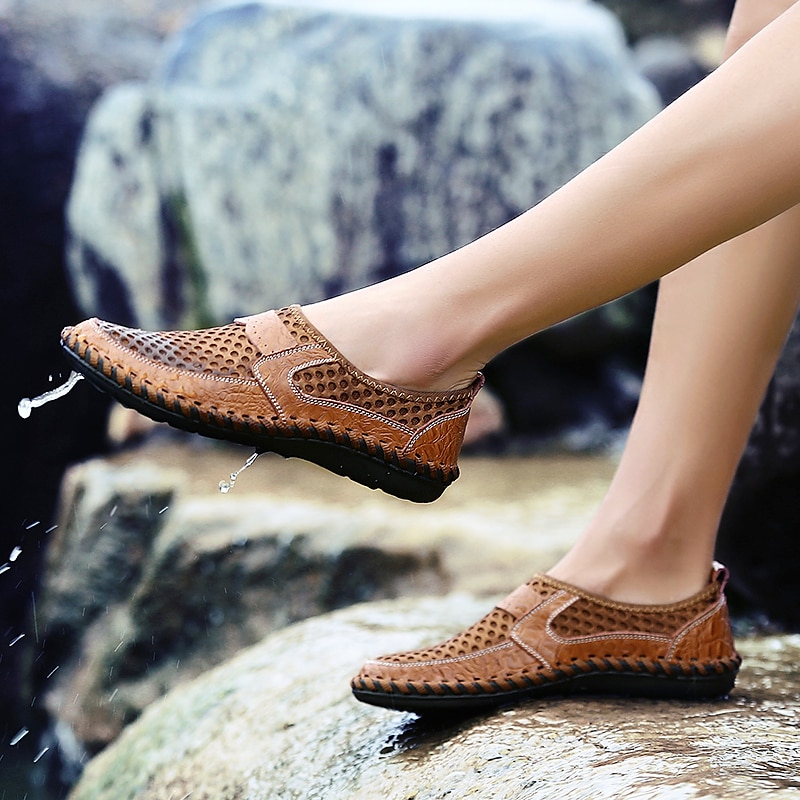 mocassini slip-on da uomo in rete traspirante – scarpe da guida casual leggere con suola antiscivolo per l'estate del 2026 a $34.99 –P10