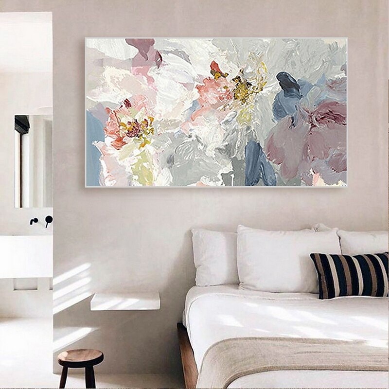 handgemaakte handgeschilderde olieverf muur kunst morandi kleur abstract schilderij woondecoratie decor gerold canvas geen frame niet uitgerekt 2025 - $105.99 –P2