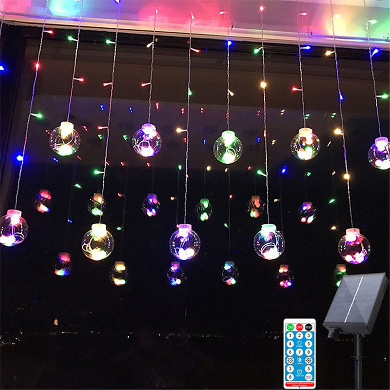 energia solare led sfera dei desideri stringa di luce fata flessibile filo di rame stringa di luce per tenda per giardino cortile vacanza festa di natale illuminazione decorativa colorata del 2025 a $58.99 –P9