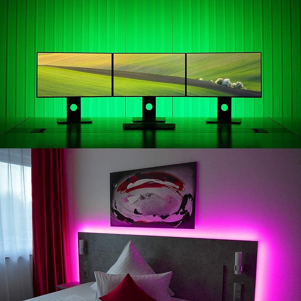 bandă led rgb wifi control aplicație 20 m 65,6 ft control aplicație lucru cu asistentul alexa google schimbare culoare sincronizare muzică pentru dormitor bucătărie TV petrecere 2025 - $23.99 –P3