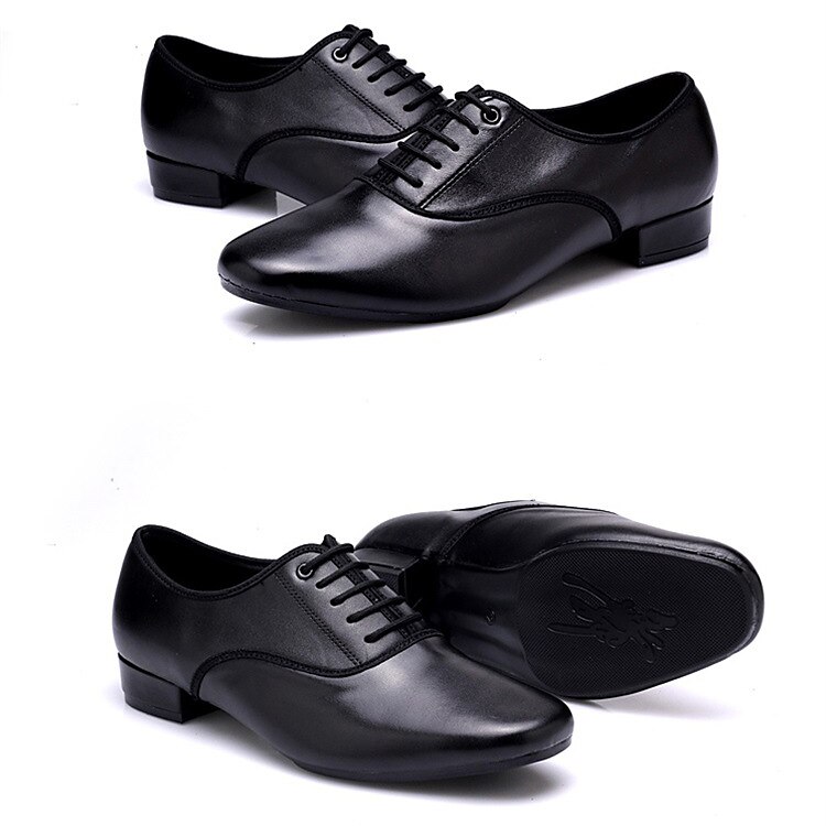 Bărbați Pantofi Moderni Pantofi de Dans Line Dance Pantofi de caracter Performanță În aer liber Dans de Societate stil minimalist Grosime călcâială Dantelat Negru 2025 - $64.99 –P2