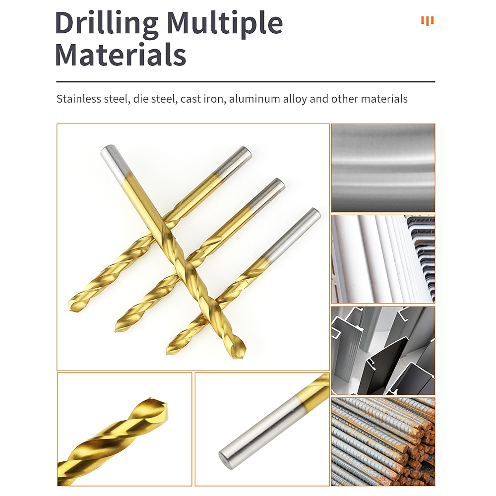 13pc 2-12mm Round Shank Twist Drill Bit Set Titanium Coated Hole Cutter High Speed Steel Gun Drill Bit Woodworking Metal Tool 2025 - $15.99 –P3