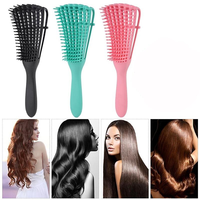 Hair Brush Detangling Scalp Massage Comb 3a To 4c Kinky Wavy Curly
