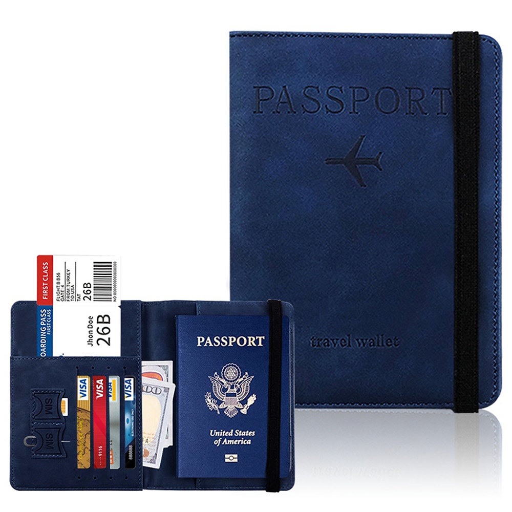 Rfid Passport Bag Pu Leather Multi-function Can Put Sim Card Id Bag Leather Case Passport Holder 2025 - $11.99 –P7