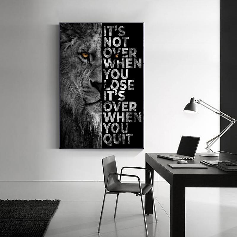 1 Panel Quotes Prints Posters/Picture Animal Lion Letters Inspirational Quotes Modern Wall Art Wall Hanging Gift Home Decoration Rolled Canvas No Frame Unframed Unstretched Multiple Size 2025 - $28.99 –P5
