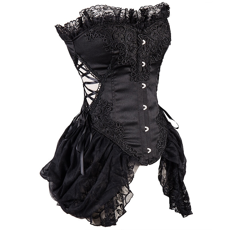 Vintage Rococo Punk & Gothic Overbust Corset Bustier Bodyshaper Pirate Lace Women's Fantasy Halloween Carnival Valentine's Day Party / Evening Prom Adults' Bra Underwear All Seasons 2025 - $36.99 –P3