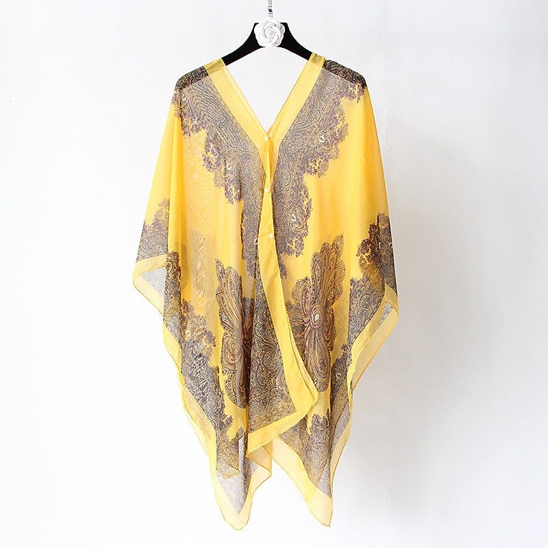 Fashion Women Scarf Shawl Poncho Printed Sunscreen Scarf Sun Protection Shawl Beach Shawl Bikini Cover Soft Comfortable 2025 - $13.99 –P13