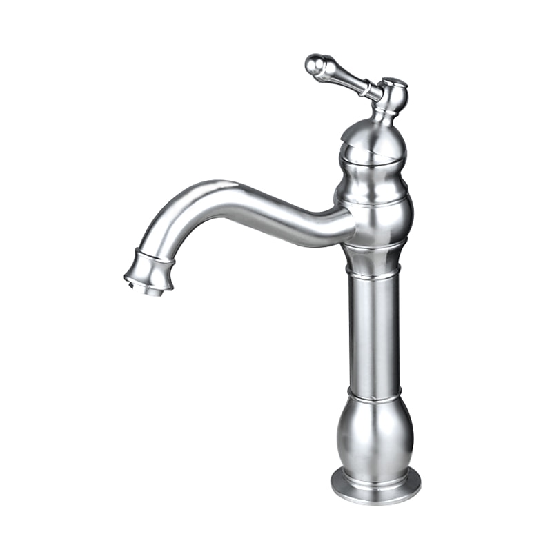 Robinet de lavabo de salle de bain, poignée unique or rose/noir/or brossé/laiton/nickel rustique robinet galvanisé à un trou répandu avec eau chaude et froide de 2025 ? $129.99 –P10
