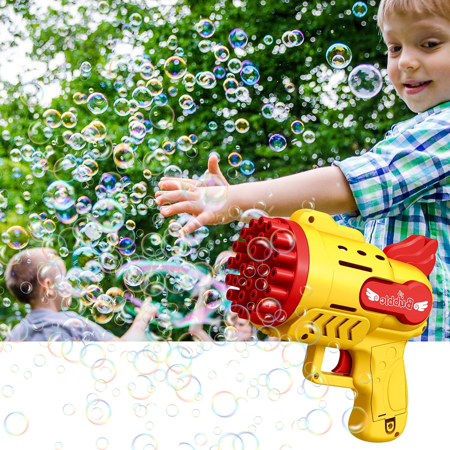 raket bubbelpistol 29 håls automatisk såpbubblor maskin utomhusleksak för barn födelsedagspresenter bröllopsfest sommarpojkar present 2025 - $21.99 –P1
