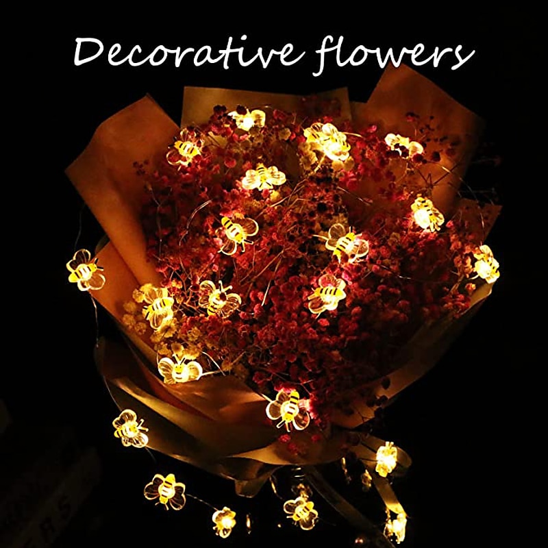 уличные пчелиные гирлянды 3 м 30 светодиодов садовые праздничные украшения огни на батарейках свадьба сад газон цветы домашний декор патио 2026 - $11.99 –P6