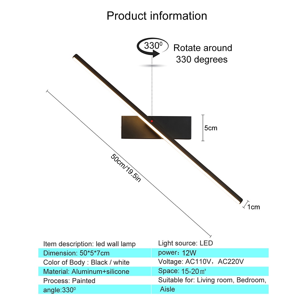 1-Light 330 Degree Wall Light LED Angle Adjustable Rotary LED Wall Lamp Modern Household Indoor LED Wall Lamp 2025 - $56.99 –P2