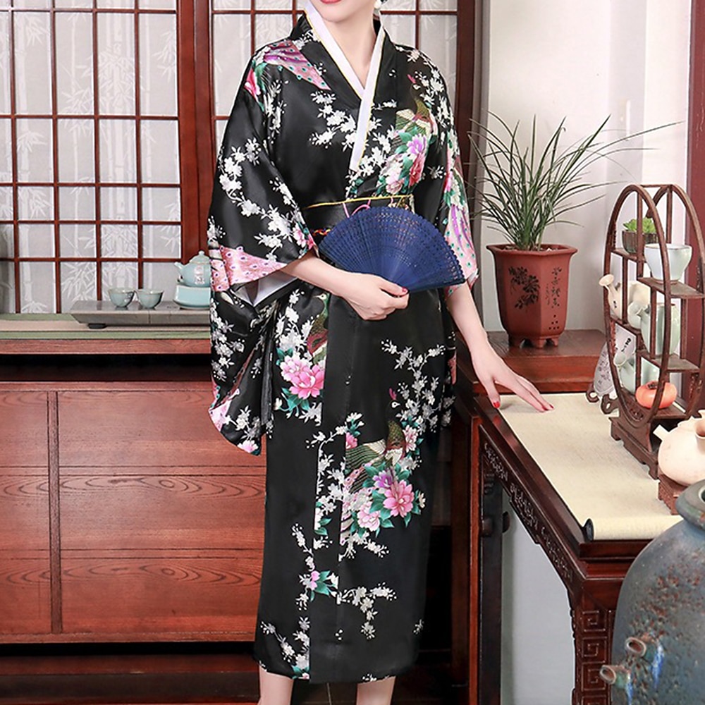 Mujer Yukata Túnica Kimono japonés tradicional Mascarada Adultos Abrigo de kimono Fiesta 2026 - $39.99 –P11