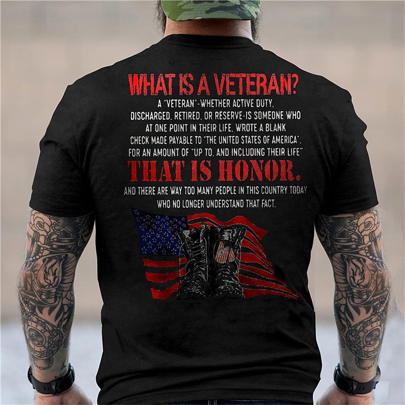 T-shirt graphique à lettres pour hommes humoristique pour vétérans patriotes et patriotes T-shirt à manches courtes T-shirt en 3D chemise à col ras du cou vintage sports designer extérieur street de 2025 ? $17.99 –P4