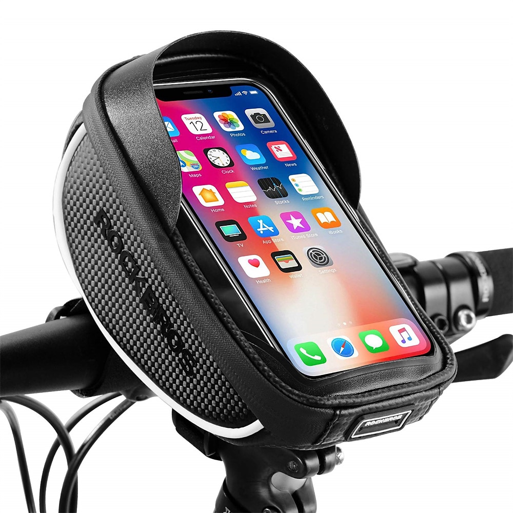 Bike Phone Mount Bag Bike Front Frame Handlebar Bag Waterproof Bike Phone Holder Case Bicycle Accessories Pouch Sensitive Touch Screen Compatible with iPhone 11 XS Max XR 8 Plus Below 6.5 2025 - $12.79 –P7