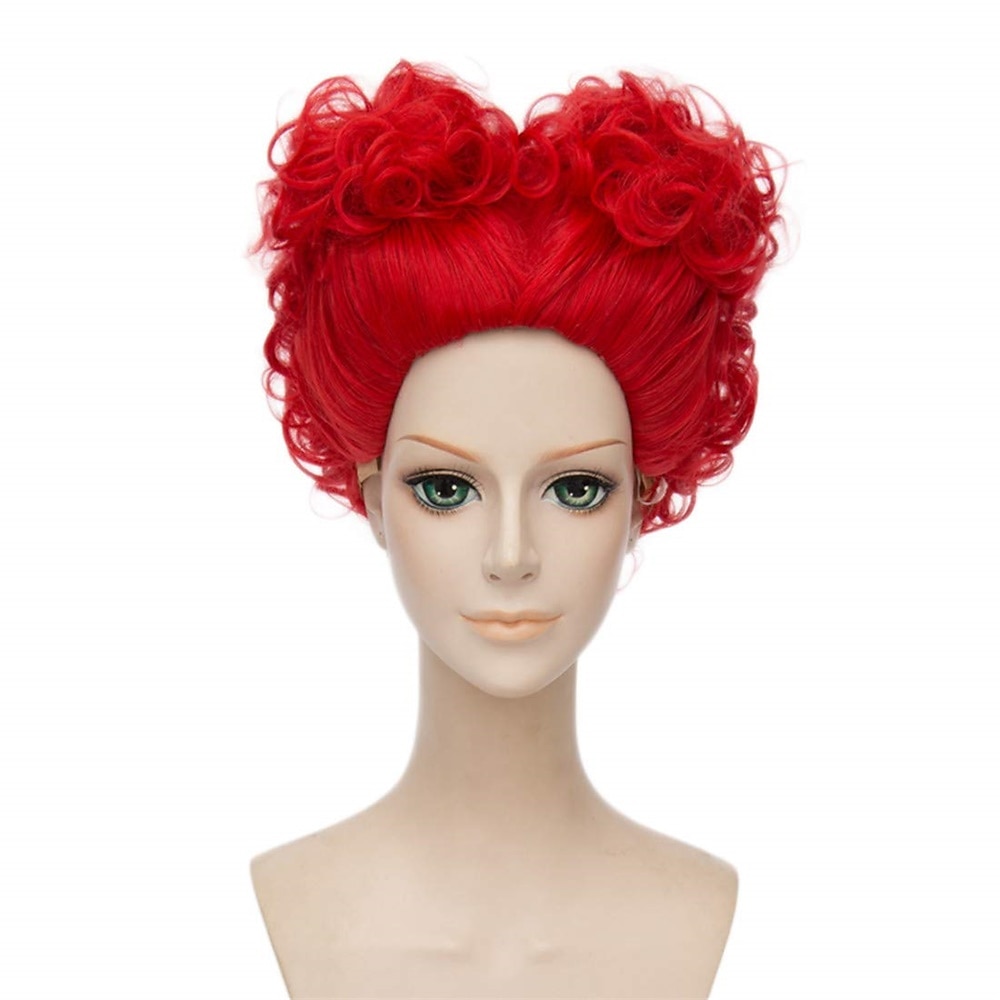 Peruca Cosplay Rainha Vermelha para Mulheres e Meninas Pré-estilizada Curta Cacheada e Fluffy Perucas de Festa Cosplay Halloween de 2025 por $24.99 –P12