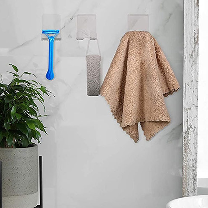 2 Pcs Self Adhesive Razor Holder Hooks Shower Hooks Suitable for Razor Bathroom Kitchen Storage Box Used for Razor Plug Towel (Transparent) 2025 - $11.49 –P3