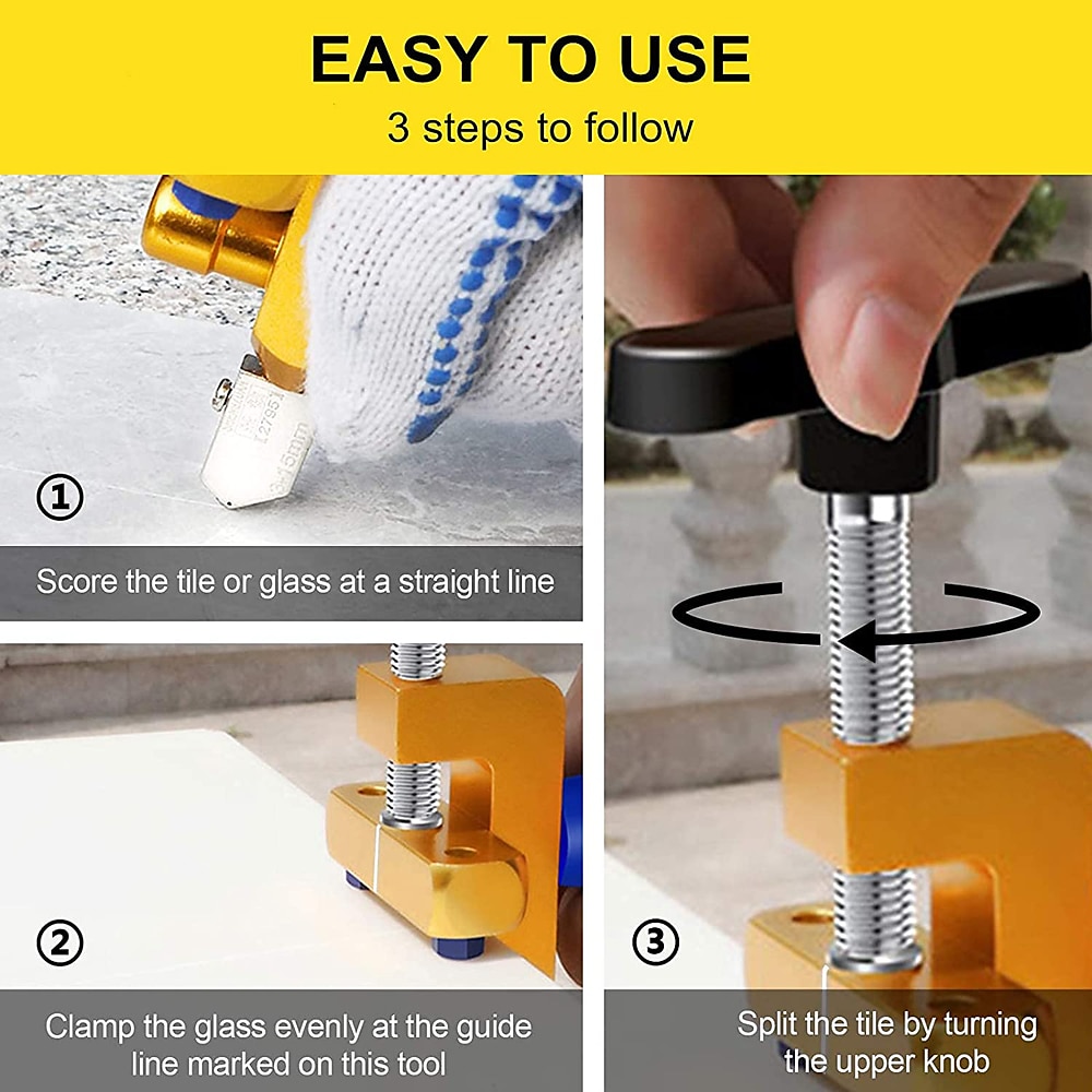 Diamant glassnijder voor glas tegels snijden 2 in 1 glassnijder set handleiding bouw tool tegelsnijder 8 stks hele set dropship 2025 - $20.99 –P8