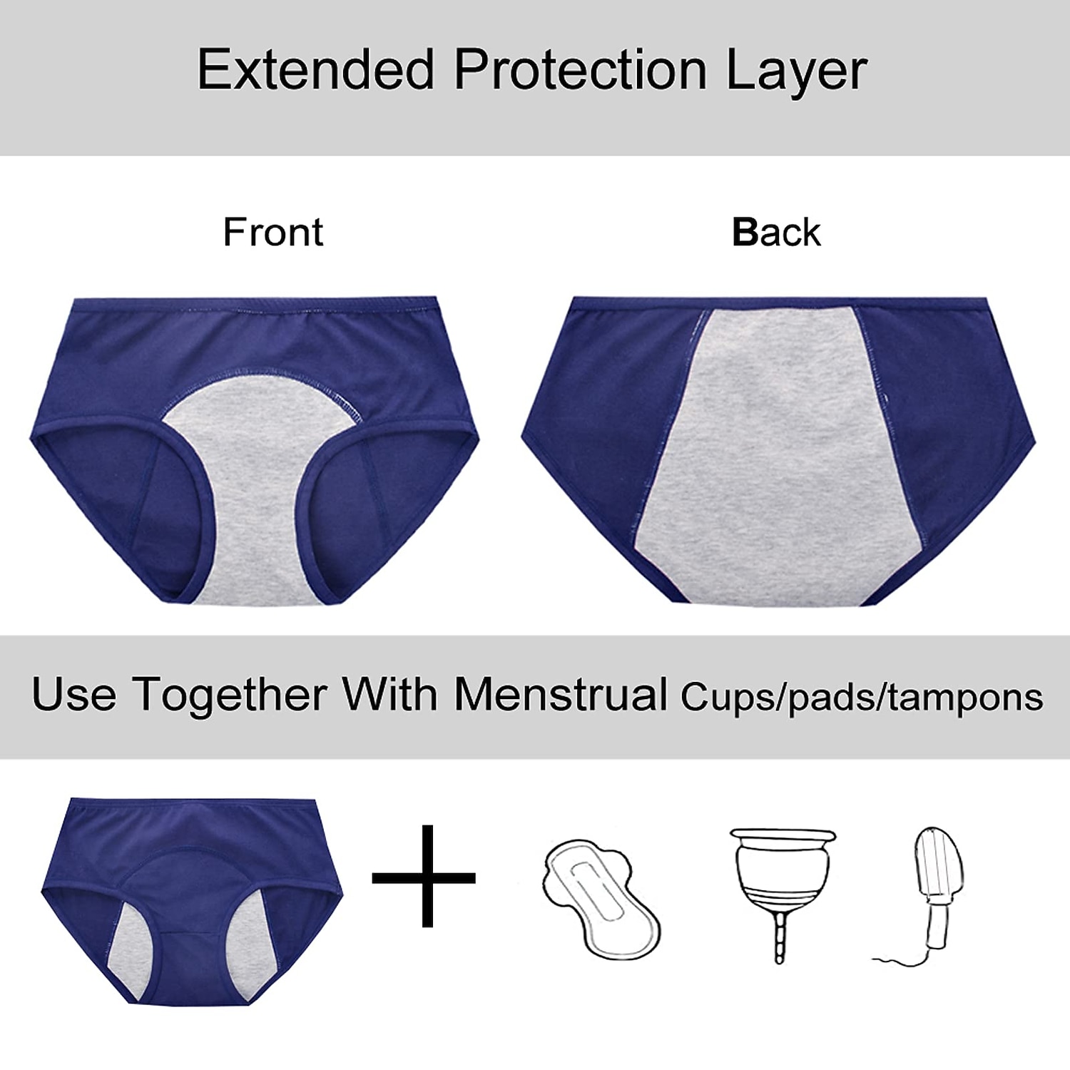 lenjerie de corp pentru perioada, chiloți menstruali din bumbac hipster rezistenti la scurgeri pentru femei, cu flux intens, kit de început pentru prima perioadă, slipuri ținute acasă 2025 - $8.99 –P15