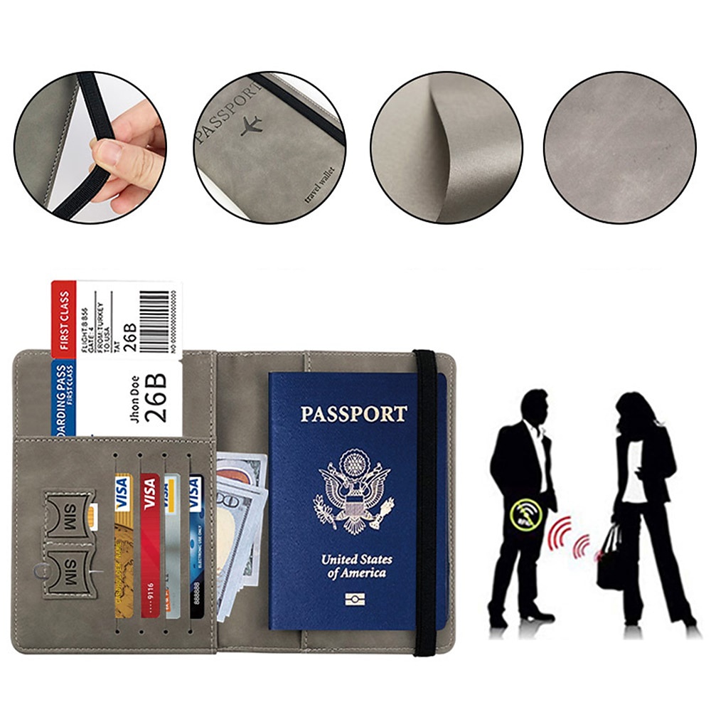 Rfid Passport Bag Pu Leather Multi-function Can Put Sim Card Id Bag Leather Case Passport Holder 2025 - $11.99 –P3