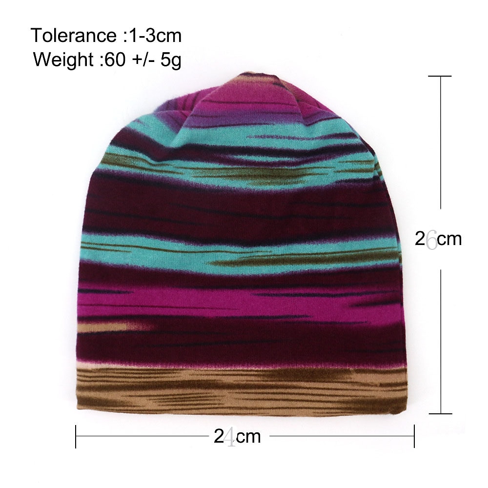 Nieuwe unisex streep print beanie hoed vrouwen zachte herfst winter warme muts sjaal casual outdoor hip hop cap 2026 - $6.49 –P4