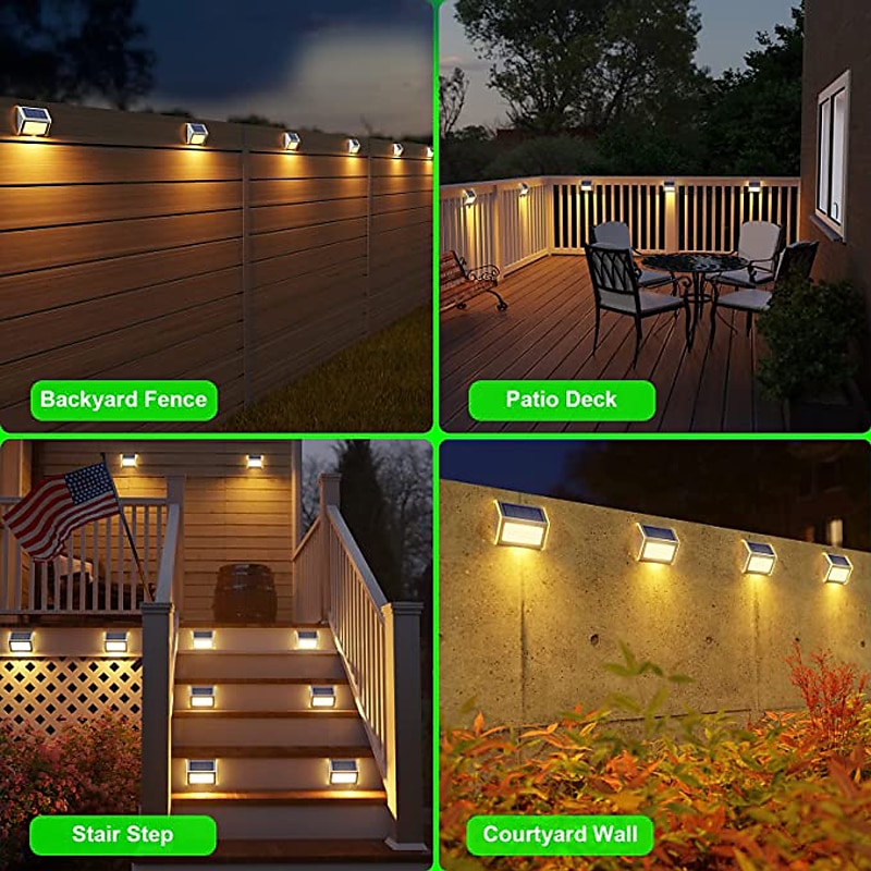 6/12pcs Outdoor Wall Lights Solar Step Fence Lights Stair Waterproof Garden Patio Outdoor Wall Lights Solar Waterproof Lighting Decoration Lamp 2026 - $61.99 –P6