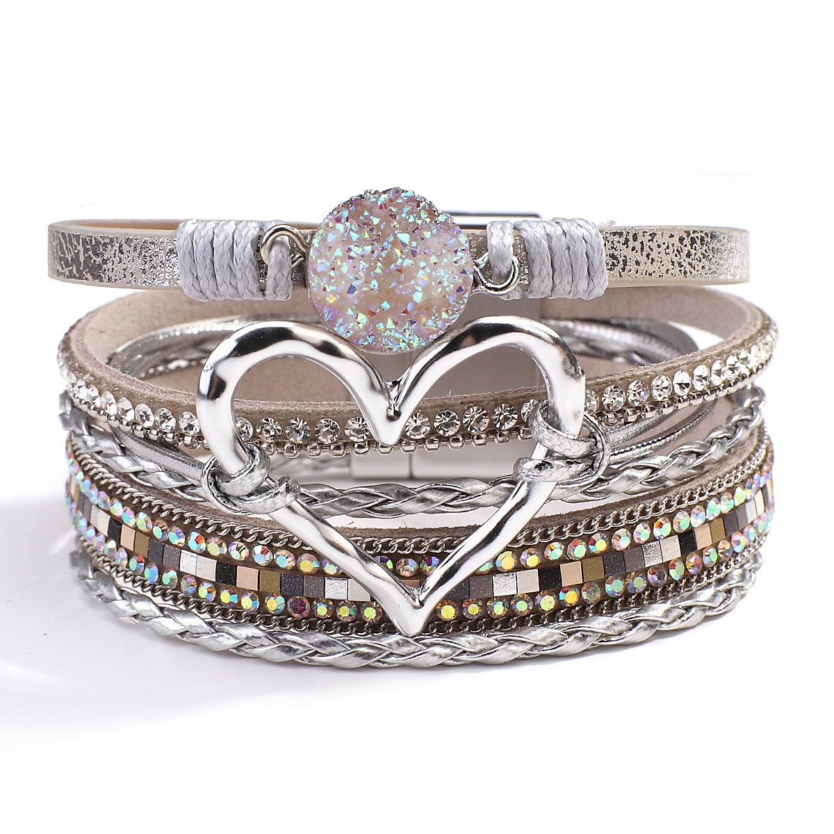 1pc Magnetverschluss Boho Wickelarmbänder Ledermanschette Armreif Perlenarmbänder für Frauen stapelbar Unendlichkeitsarmbänder Schmuck 2025 - $12.99 –P12