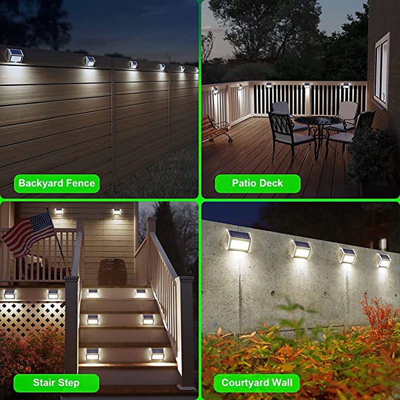 6/12pcs Outdoor Wall Lights Solar Step Fence Lights Stair Waterproof Garden Patio Outdoor Wall Lights Solar Waterproof Lighting Decoration Lamp 2026 - $61.99 –P7