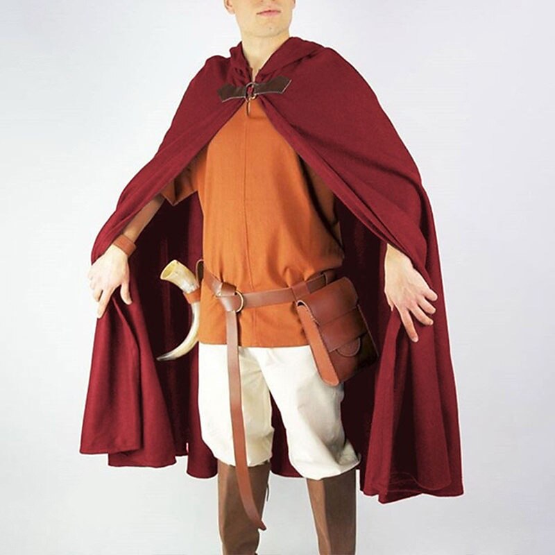 Rétro Vintage Médiéval 17ème siècle Cap Cape Ren Faire Chevalier Viking Étranger Tir à l'arc Homme Celtique Viking Fantaisie Mascarade Fête / Soirée Adultes Cape de 2025 ? $41.99 –P2