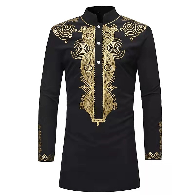 Herren Hemd Moderne afrikanische Outfits Afrikanischer Druck Dashiki Maskerade Erwachsene Hemd Party 2025 - $45.99 –P5