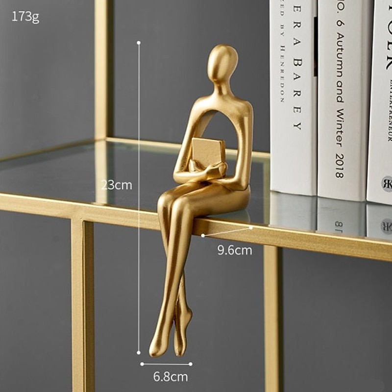 gyllen abstrakt figur ornament dekorative gjenstander harpiks moderne moderne for hjem dekorasjon gaver 1 stk 2025 - $22.99 –P11