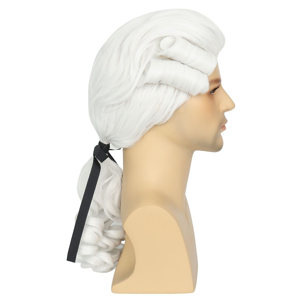 Hair Grey Colonial Wig Mens Powdered Wig for Cosplay Judge Lawyer Wig Funny Wigs  Wigs 2026 - $21.99 –P17