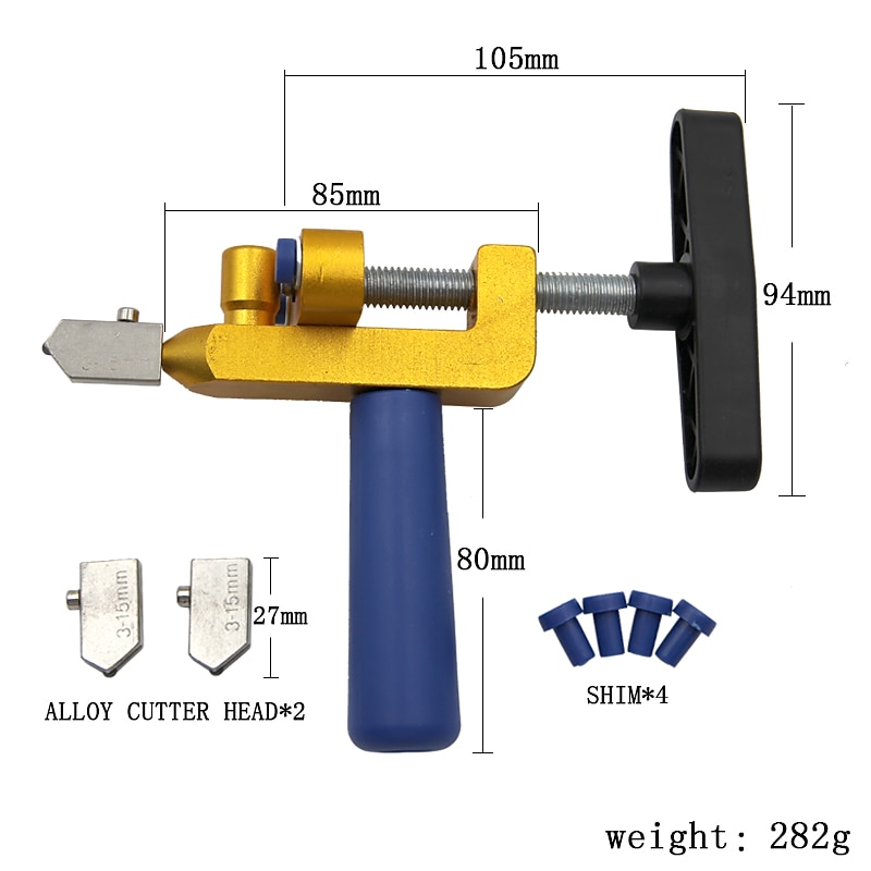 Diamant glassnijder voor glas tegels snijden 2 in 1 glassnijder set handleiding bouw tool tegelsnijder 8 stks hele set dropship 2025 - $20.99 –P3