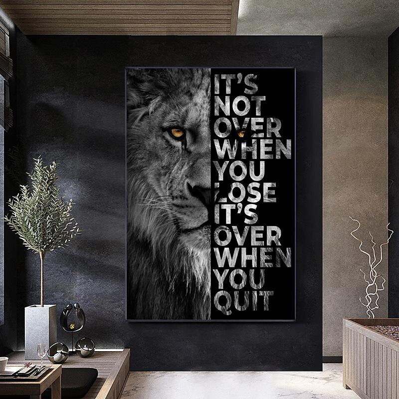 1 Panel Quotes Prints Posters/Picture Animal Lion Letters Inspirational Quotes Modern Wall Art Wall Hanging Gift Home Decoration Rolled Canvas No Frame Unframed Unstretched Multiple Size 2025 - $28.99 –P3