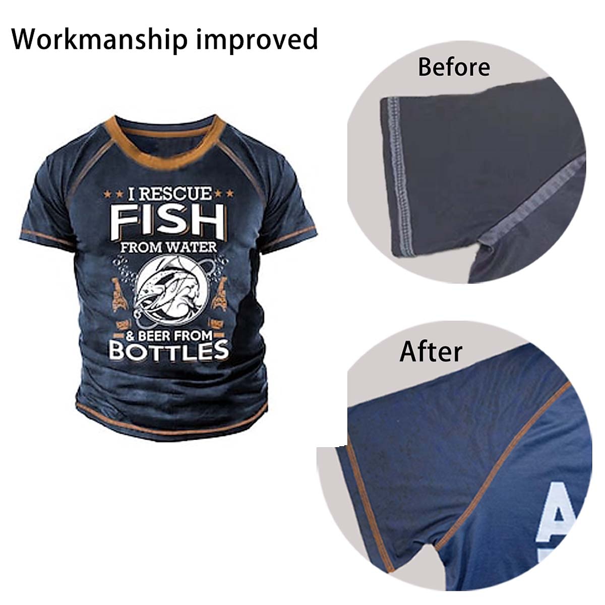 Herren T-Shirt mit kurzen Ärmeln I Rettungsfische  Bier Lustiges Angeltrink-Lifestyle Grafik-T-Shirt 2026 - $20.99 –P4