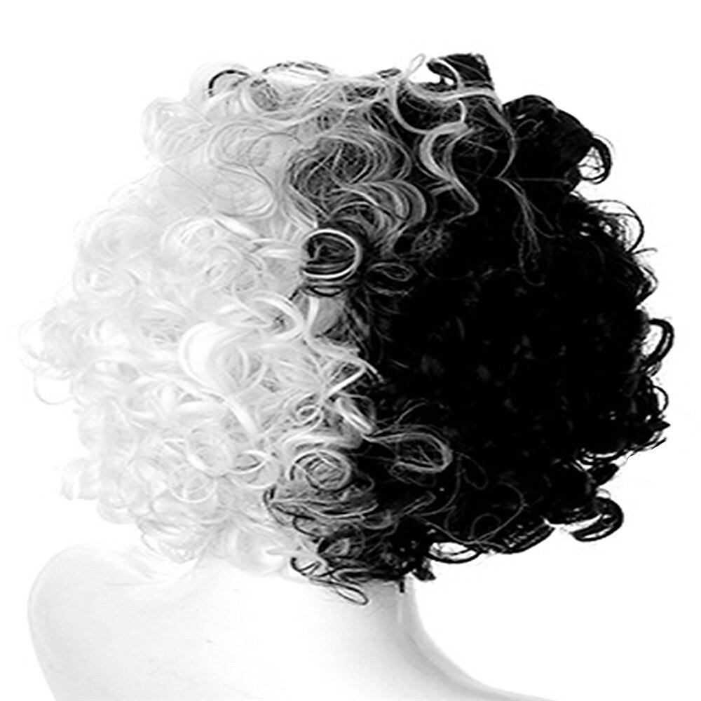perucă cosplay jumătate albă și neagră perucă cosplay joc de rol peruci de petrecere pentru femei peruci de halloween 2025 - $17.99 –P16