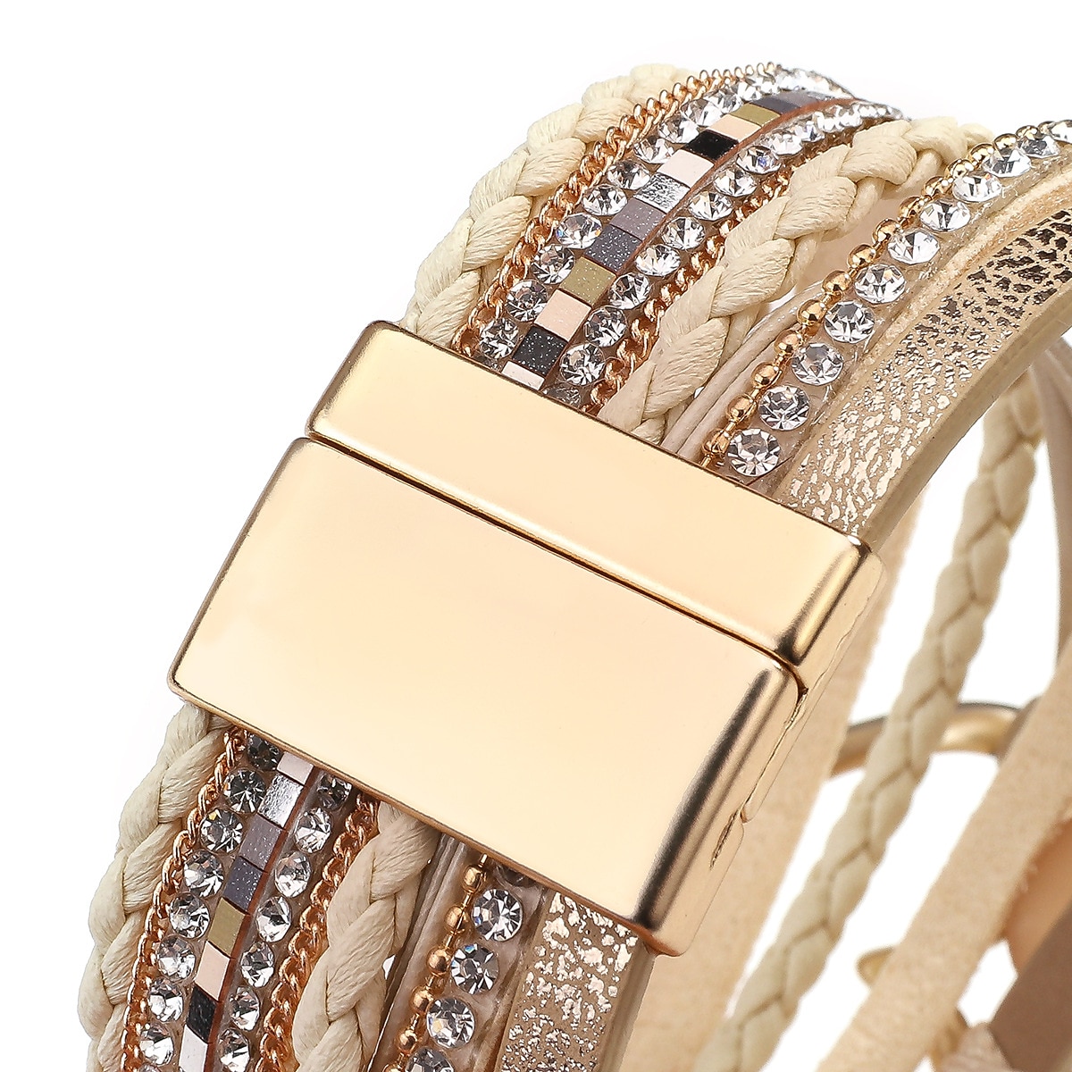 1pc Magnetverschluss Boho Wickelarmbänder Ledermanschette Armreif Perlenarmbänder für Frauen stapelbar Unendlichkeitsarmbänder Schmuck 2025 - $12.99 –P10