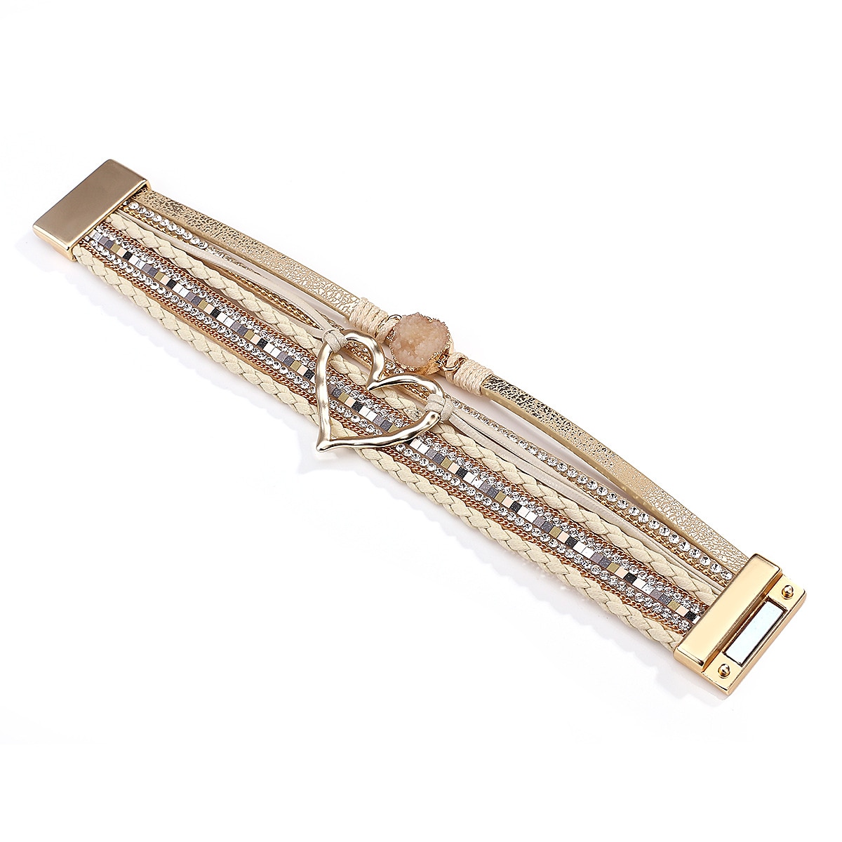 1pc Magnetverschluss Boho Wickelarmbänder Ledermanschette Armreif Perlenarmbänder für Frauen stapelbar Unendlichkeitsarmbänder Schmuck 2025 - $12.99 –P6