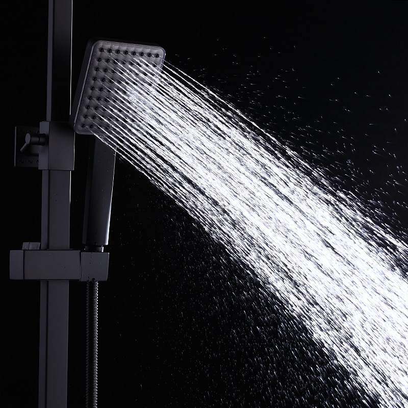 sistema de ducha juego de grifería montado en la pared, cabezal de ducha de lluvia de 9 pulgadas ducha de mano rociador de mano con soporte acabados electrochapados/pintados montaje interior válvula de cerámica ducha de baño 2025 - $333.79 –P12