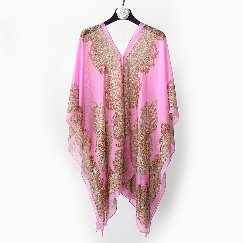 Fashion Women Scarf Shawl Poncho Printed Sunscreen Scarf Sun Protection Shawl Beach Shawl Bikini Cover Soft Comfortable 2025 - $13.99 –P14