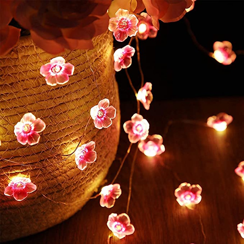 solenergi kirsebærblomst lysstreng 4m 40led utendørs vanntett hage fe lys jule bryllupsfest uteplass helligdager balkong hjem dekorasjon 8 modus belysning 2025 - $23.99 –P2