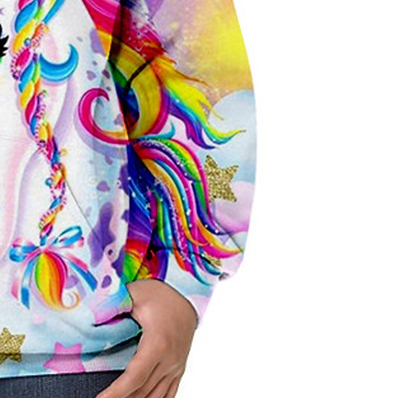 Fille 3D Animal Licorne Sweat à capuche manche longue 3D effet Printemps Automne Mode Vêtement de rue Adorable Enfants 3-12 ans Extérieur du quotidien Intérieur Standard de 2026 ? $18.99 –P5