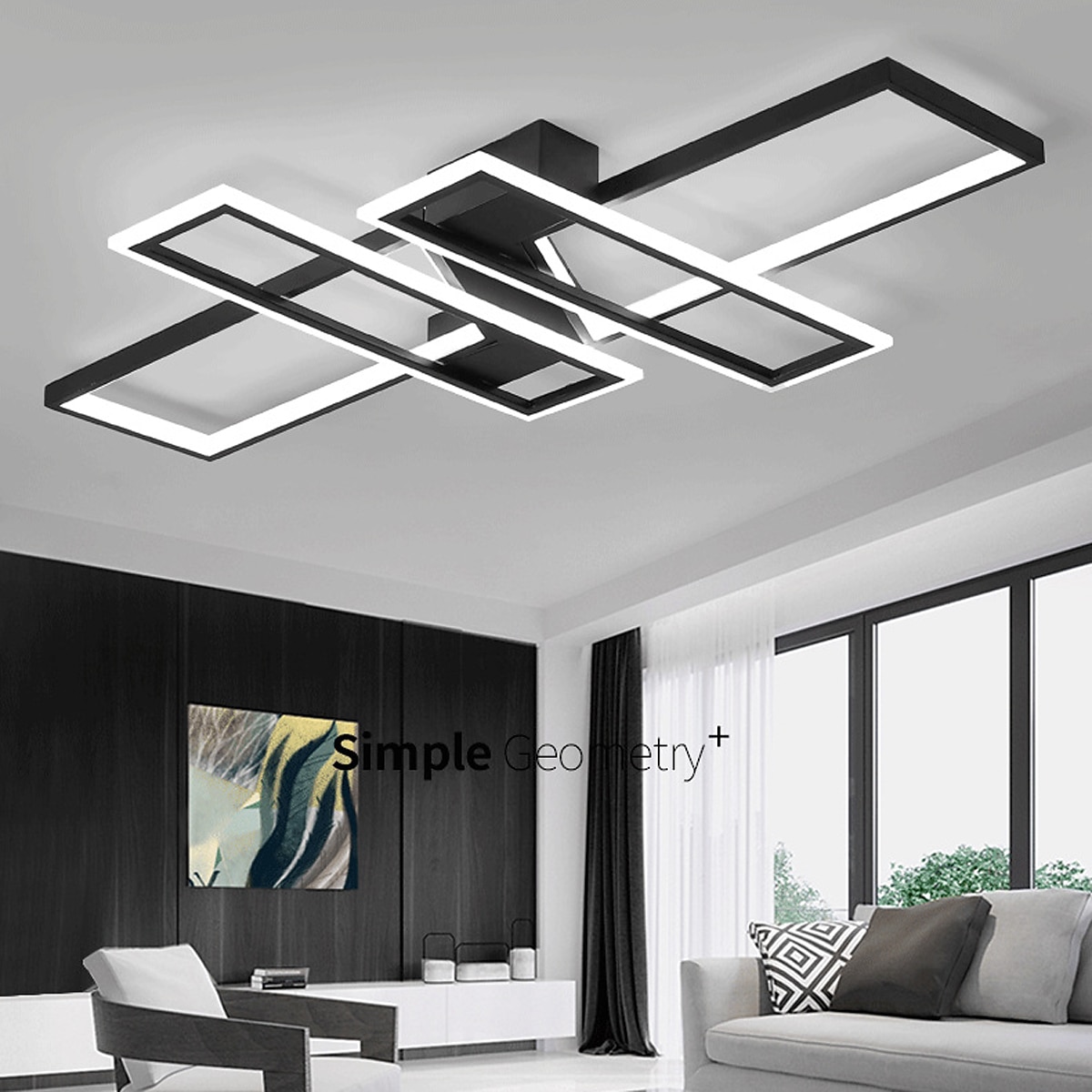 светодиодные потолочные светильники, 4 лампы, 90/120 см, встроенные светильники, светодиодные светильники в современном стиле, столовая, спальня, освещение 110-240 В, только затемнение с 2026 - $246.79 –P7