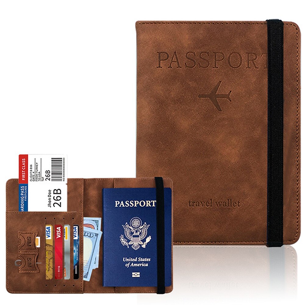 Rfid Passport Bag Pu Leather Multi-function Can Put Sim Card Id Bag Leather Case Passport Holder 2025 - $11.99 –P9