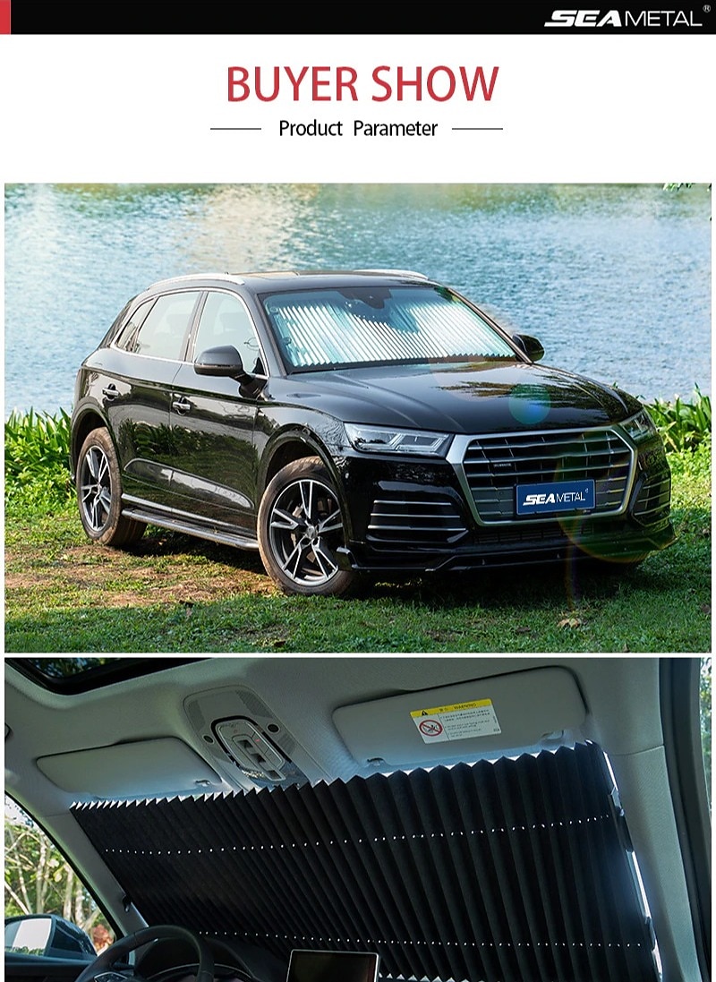 Retractable Windshield Sun Shade for Car Large Sun Visor Protector Blocks 99% UV Rays Sun-shading and Heat-Insulating Car Sun-shield Cover for Car Front Sunshade 2025 - $31.99 –P11
