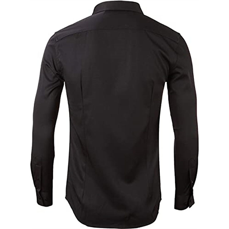 herren hemd einfarbig turndown party täglich button-down langarm tops lässig modisch bequem weiß schwarz grau 2026 - $31.99 –P7