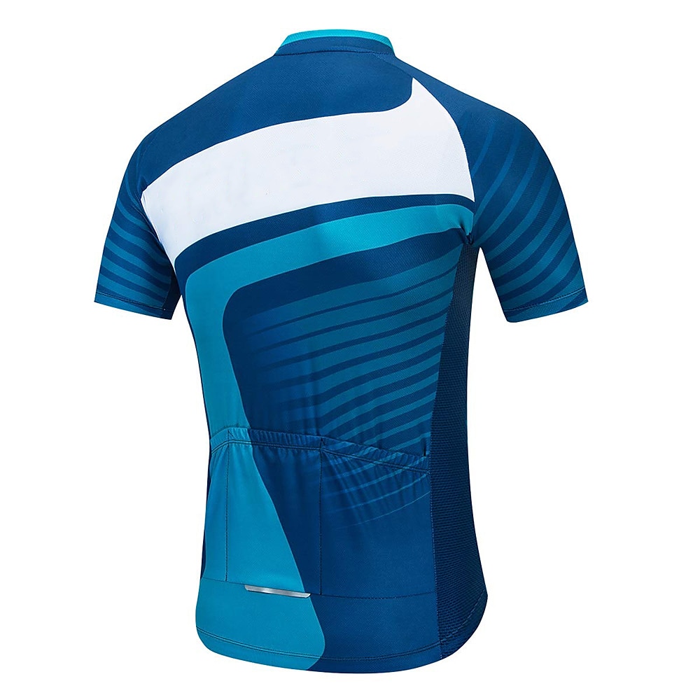 Per uomo Maglia da ciclismo con pantaloncini Manica Corta Mountain Bike MTB Ciclismo su strada Estate Primavera Blu Giallo Rosso A righe Bicicletta Cuscinetto 3D Asciugatura Rapida Tasca Posteriore del 2026 a $41.99 –P10