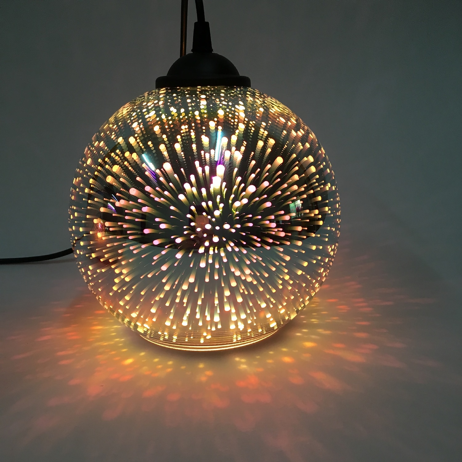 Lámpara colgante de 20 cm led diseño único lámpara colgante 3d vidrio estilo moderno galvanizado 220-240v 2026 - $131.99 –P6
