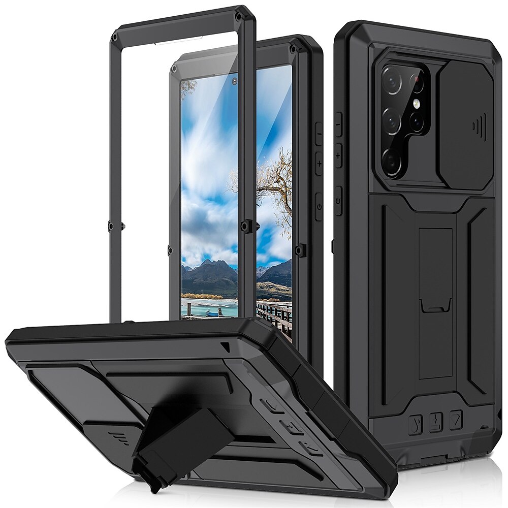 2025年 Samsung Galaxy S23 S22 Plus Ultra S25 Ultra 用ヘビーデューティ 防塵 四隅の落下耐性 キックスタンド 幾何学模様 メタル  コレクション – $44.99 –P1